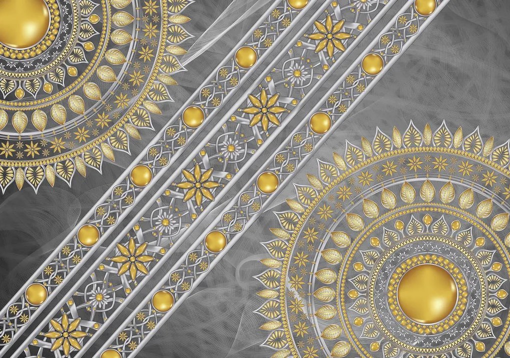 Fototapeta - Mandala v striebre - uhlopriečne (152,5x104 cm)