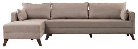 Rohová sedacia súprava KORFU do tvaru L, krémová, ľavé prevedenie