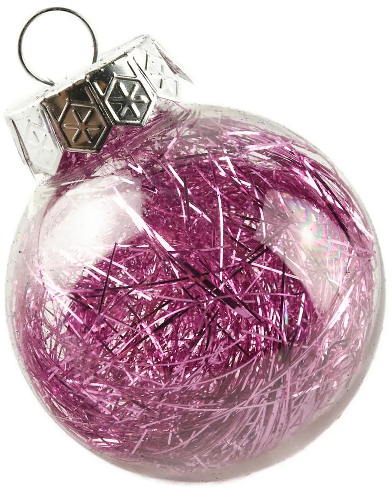 DECOLED Sada ozdob, prům. 6 cm, fialová