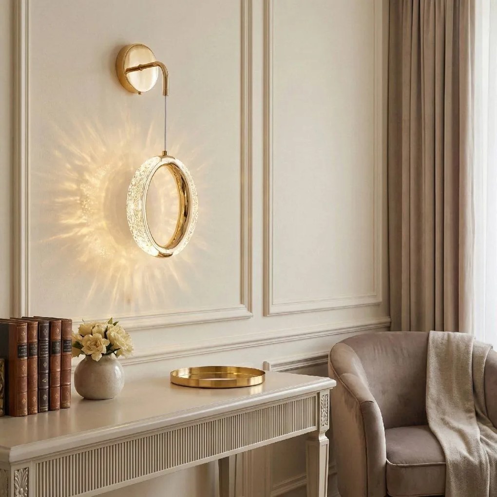 Toolight Toolight, LED nástenné svietidlo G175-W, zlatá lesklá, OSW-07819