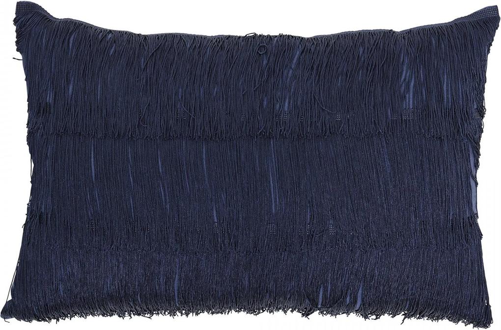 Bloomingville Vankúš so strapcami Blue 40x60 cm