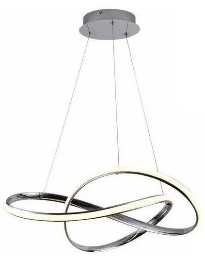 LED Stmievateľný luster na lanku LED/70W/230V 3000-6500K chróm + diaľkové ovládanie