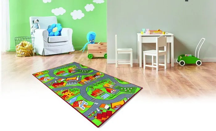 Hrací koberec pre deti cesty Little Village, 95x133, viacfarebná, detská izba, Associated Weavers