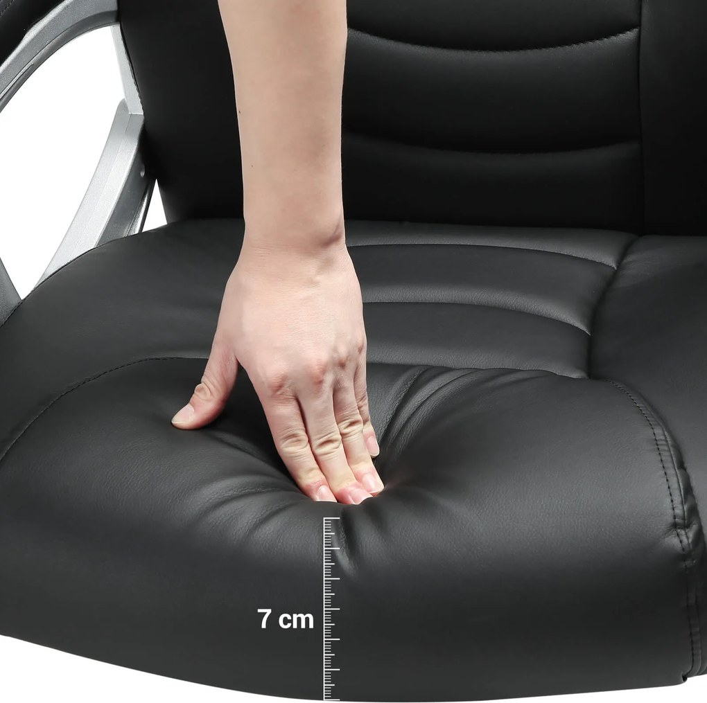 Ergonomická kancelárska stolička, výškovo nastaviteľná otočná stolička, čierna