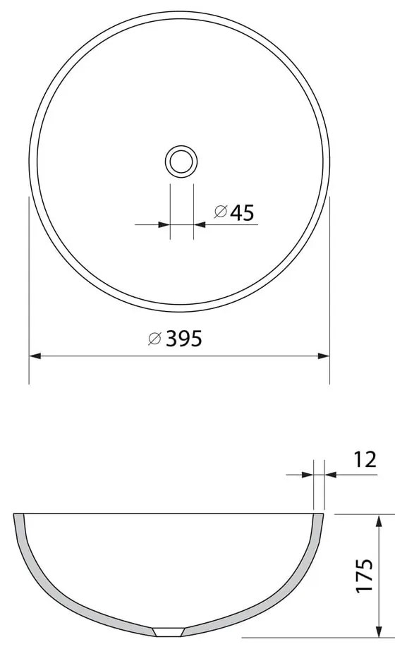 Čierne sklenené okrúhle umývadlo ø 39,5 cm Marac – Sapho