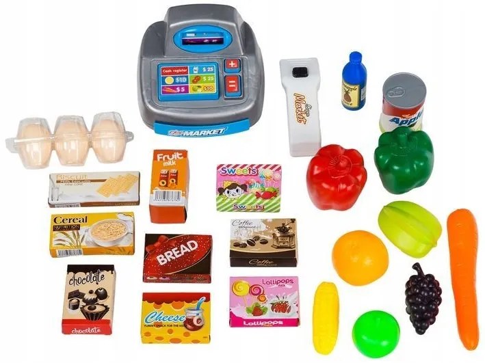 Stánok v dizajne obchodu pre deti spolu s príslušenstvom