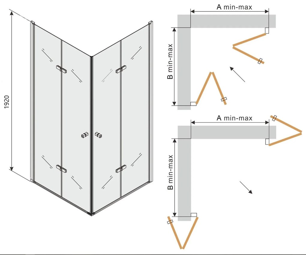 Sprchovací kút maxmax LIMA DUO 80x80 cm