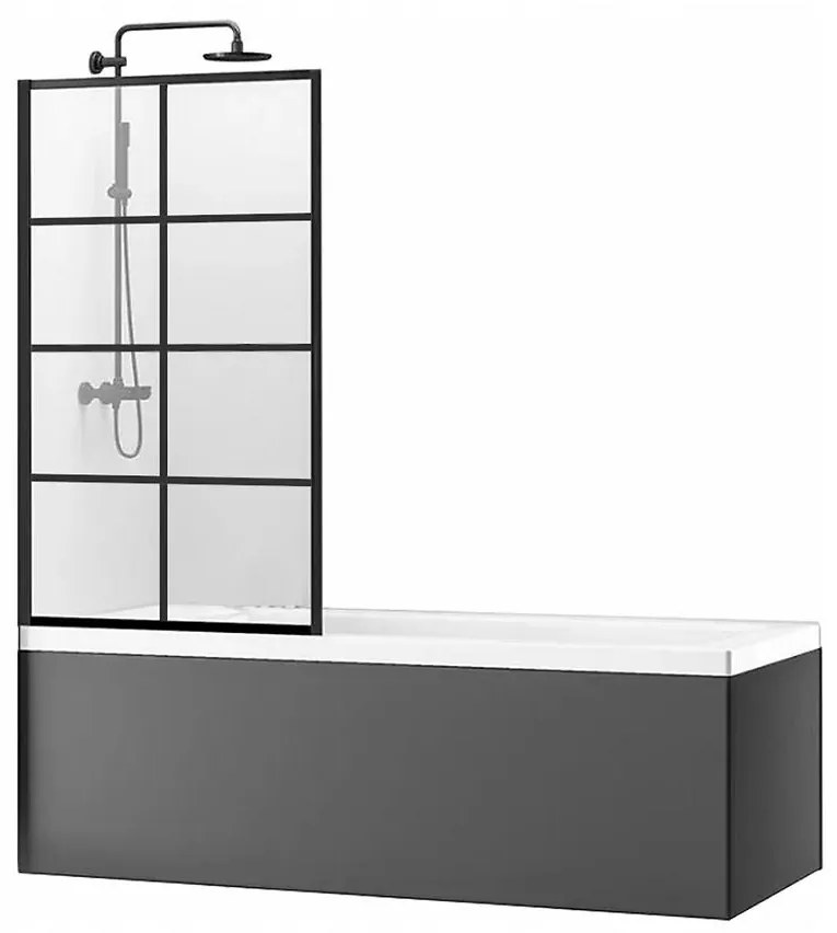 Vaňová zástena Lagos-1 Black 70x140