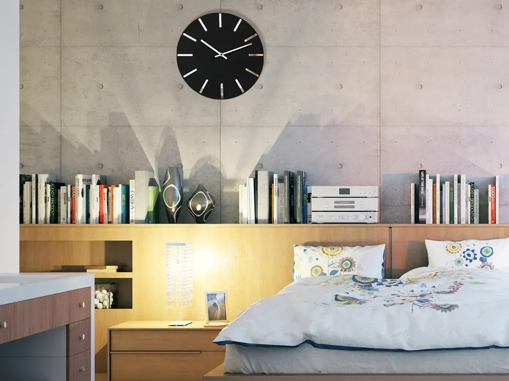 Nástěnné hodiny Diamond černé