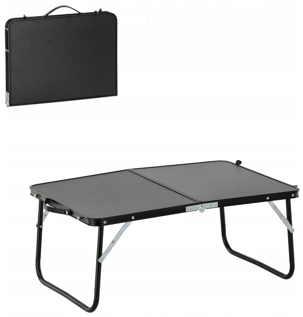 Skladací kempingový turistický stôl Komo 60 cm čierny matný
