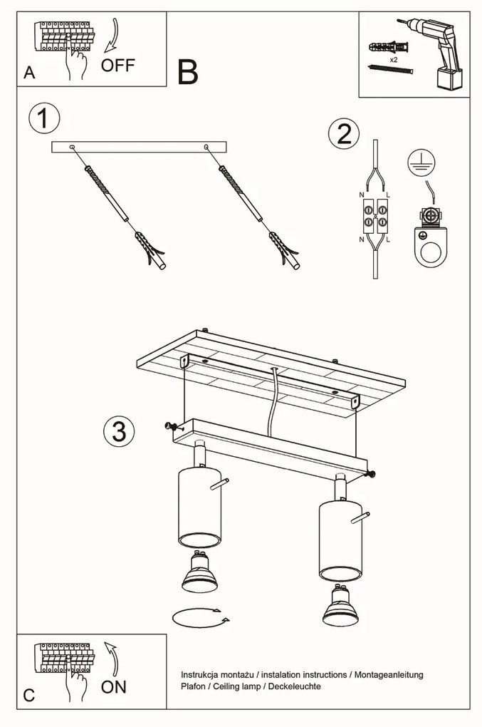 Bodové svietidlo Ring, 2x chrómové kovové tienidlo, (možnosť polohovania)