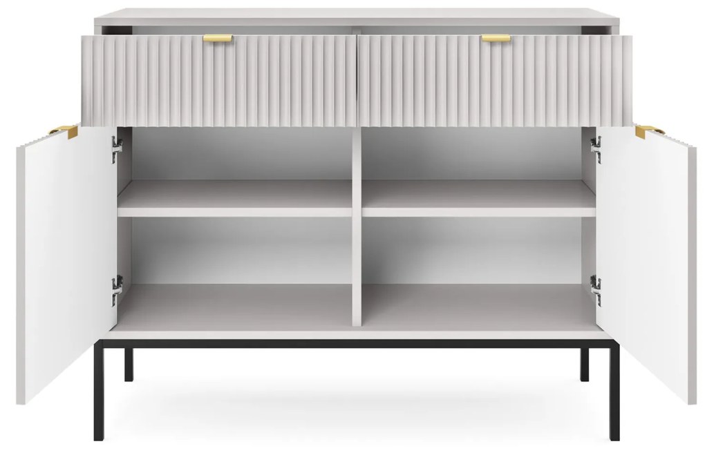 Komoda Nova 104 cm so zásuvkami sivá/čierna