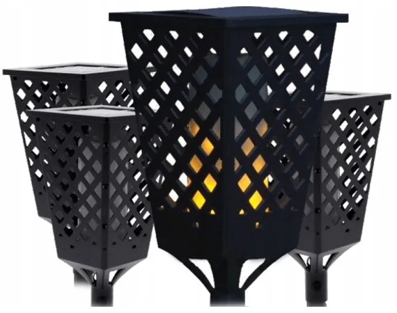 LED solárna lampa so senzorom LED/0,6W/5,5V IP65 2000 mAh 107 cm čierna