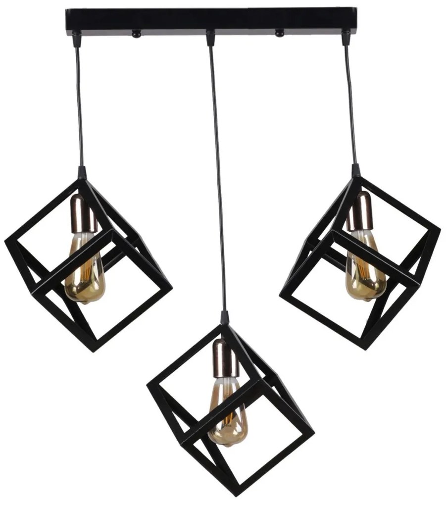 Stropné svietidlo Kare III čierne