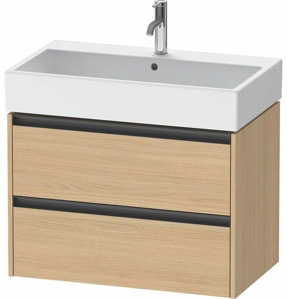 DURAVIT Ketho 2 závesná skrinka pod umývadlo, 2 zásuvky, 784 x 460 x 549 mm, dub prírodný, K25277030300000