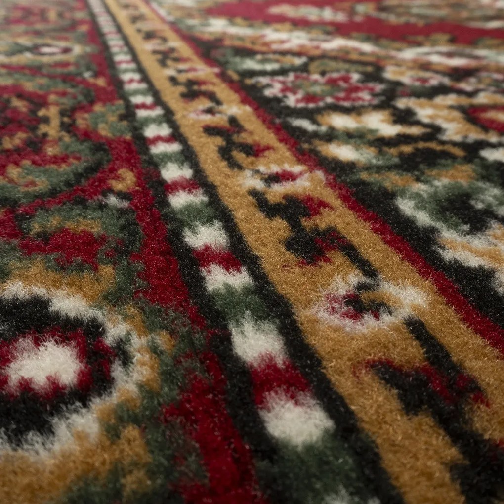 Alfa Carpets, AKCIA: 250x120 cm Behúň na mieru TEHERAN T-102 red - obšitý zo všetkých strán, červená, chodba / predsieň