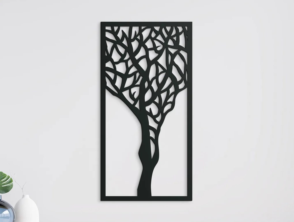 drevko Drevený obraz Strom Rozmer obrazu: 44,5 x 22,5 cm, Farba dekorácie: Čierna