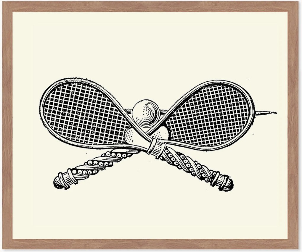 Nástenná dekorácia v ráme Tennis Rackets, rôzne veľkosti