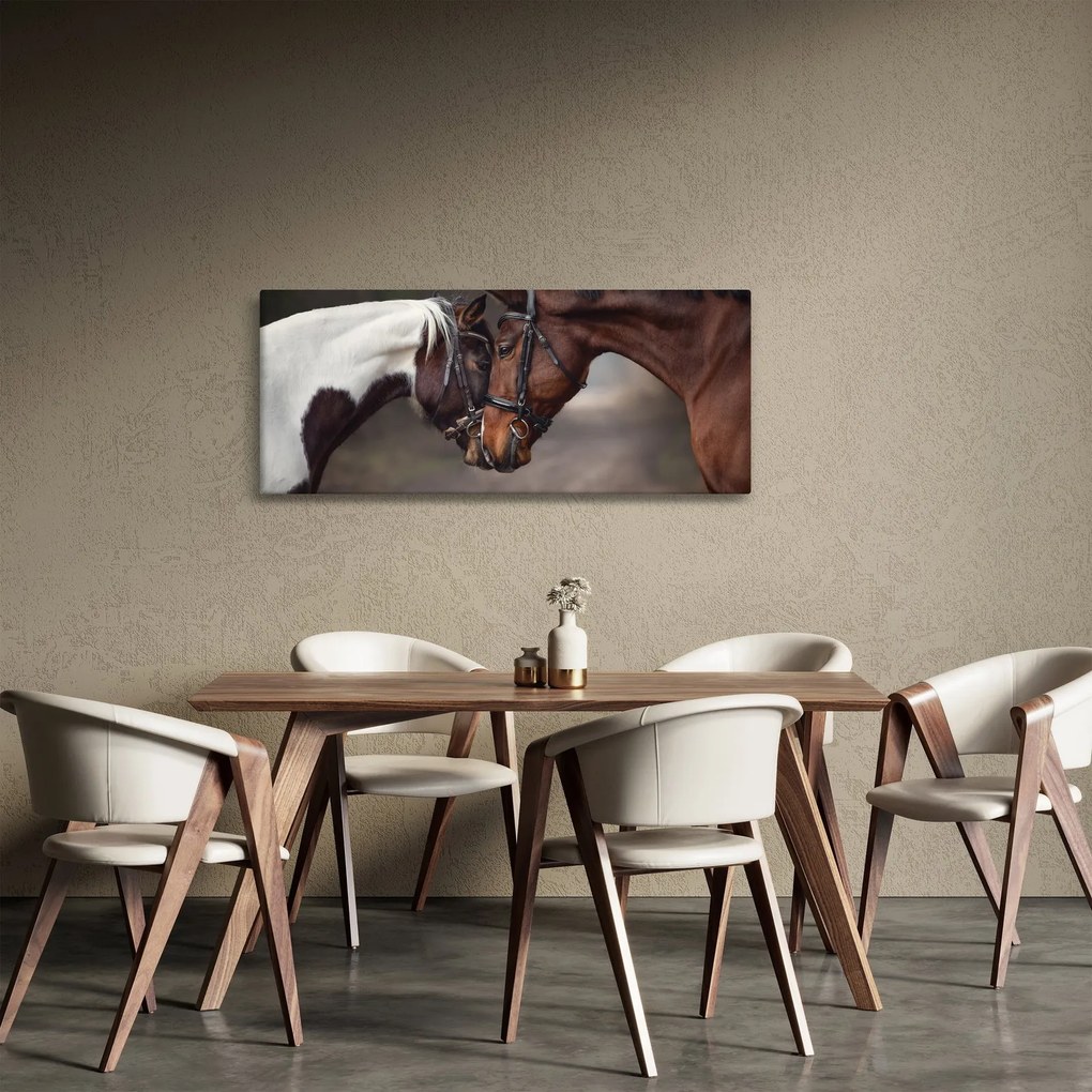 Obraz - Zamilované kone (120x50 cm)