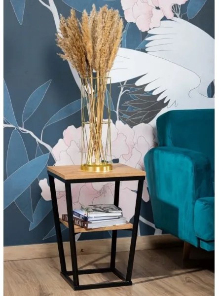 Odkladací stolík EXPAND 57x40 cm čierna/hnedá