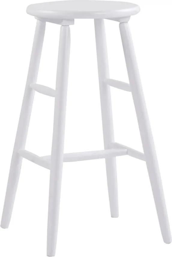 Biela drevená barová stolička Rowico Python, ⌀ 36 cm