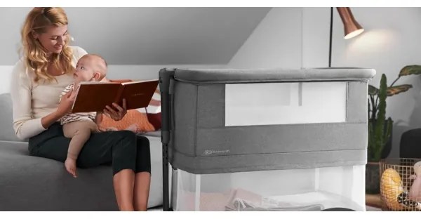 KINDERKRAFT - Detská postieľka NESTE GROW tmavošedá