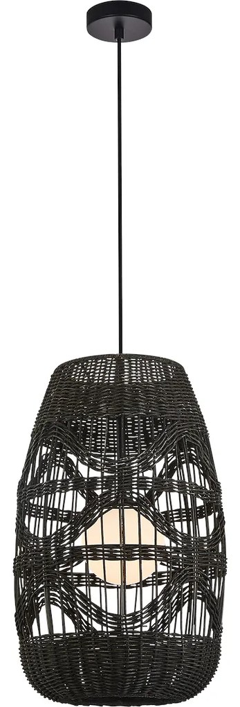 Závesné svietidlo Arona, 1x čierne ratanové tienidlo, (fi 25cm), b