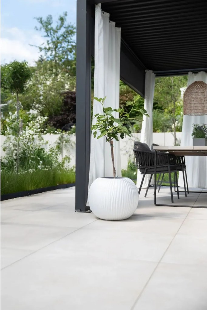 Dizajnový kvetináč VITRO, sklolaminát, priemer 50 cm, biely