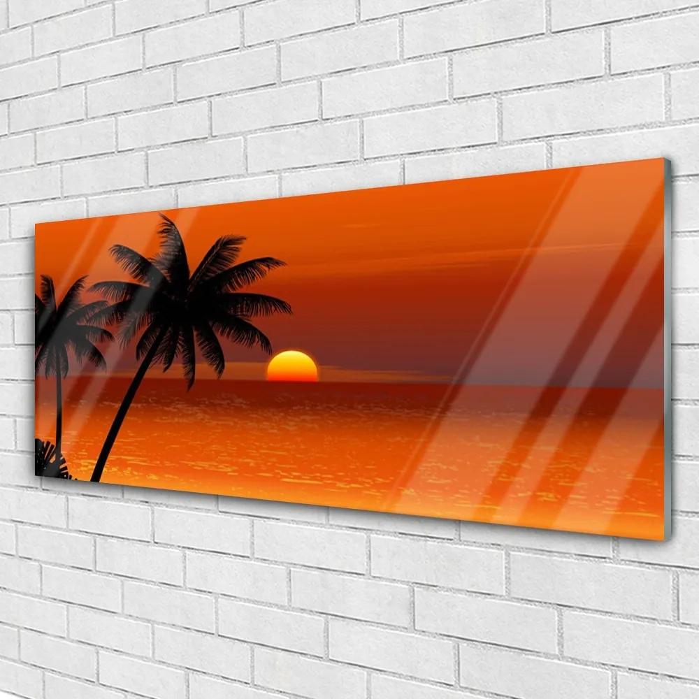 Obraz na akrylátovom skle Palma more slnko krajina 125x50 cm