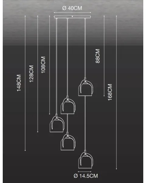 Nordlux - Luster na lanku BOSHI 5xE14/40W/230V