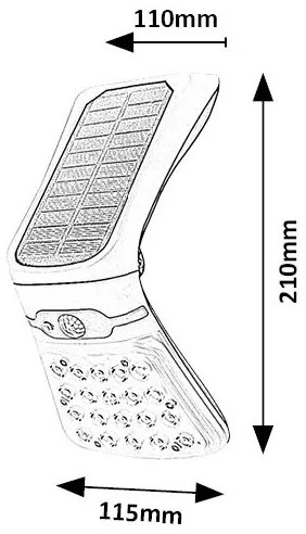 Rabalux 77022 - LED stmievateľné solárne svietidlo so senzorom LED/4W/3,7V IP44