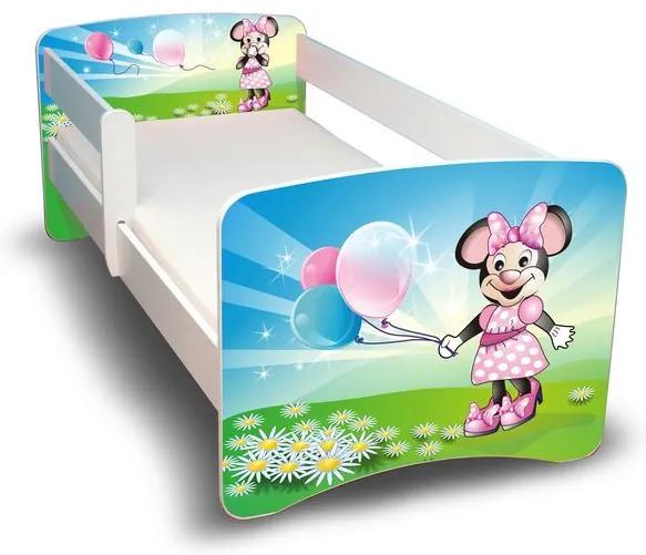 MAXMAX Detská posteľ 160x90 cm - MYŠKA s balónikmi 2. II. 160x90 pre dievča ÁNO