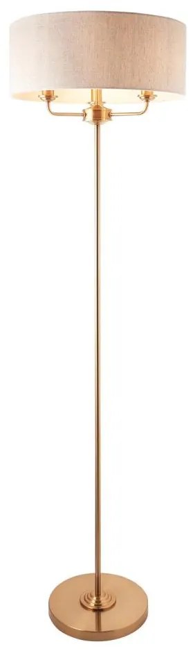 Endon 110724 - Stojacia lampa HIGHCLERE 1xE14/40W/230V béžová/mosadz