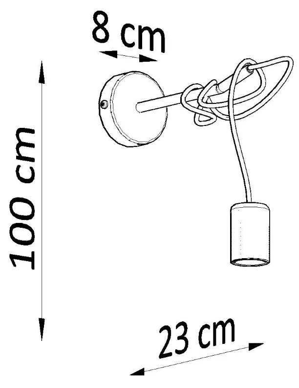 Nástenné svietidlo Edison, čierne telo svietidla