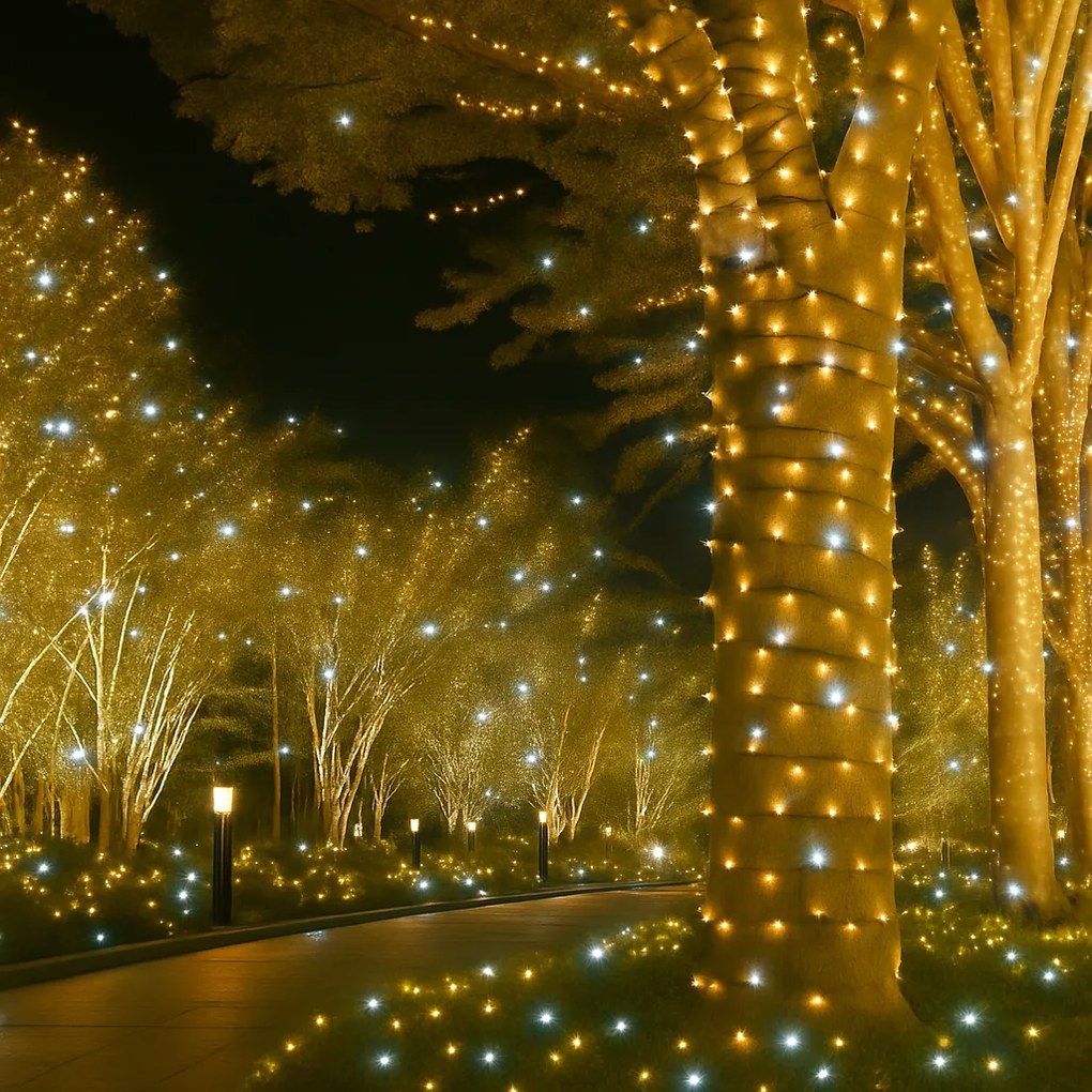 Vianočné svetielka vonkajšie FLASH teplá biela 200 LED