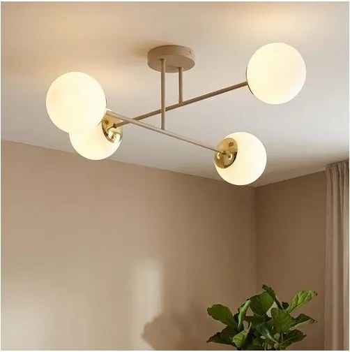 Brilagi - Prisadený luster MILO ECRU 4xE27/60W/230V béžová/zlatá
