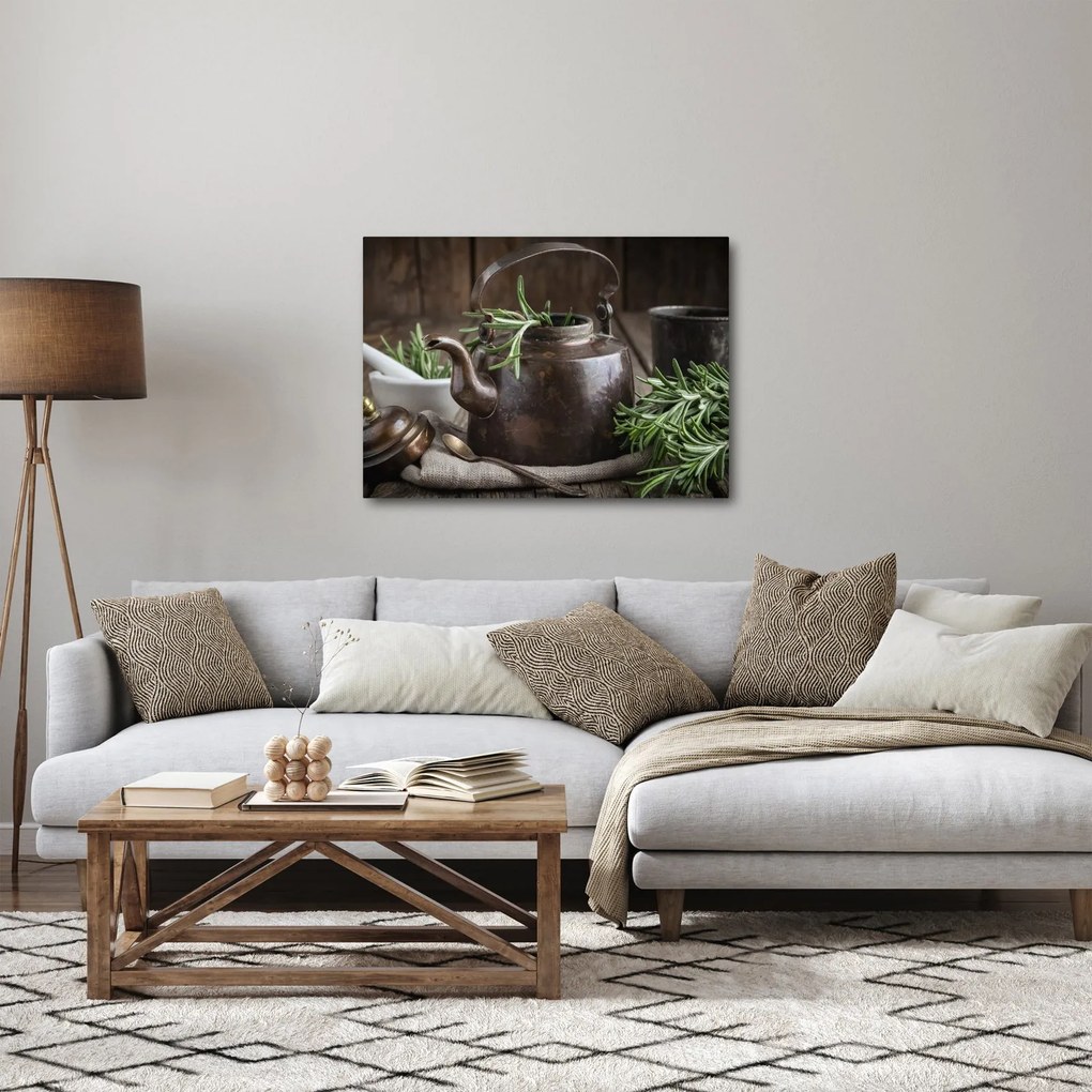 Obraz - Kanvička s rozmarínom (70x50 cm)