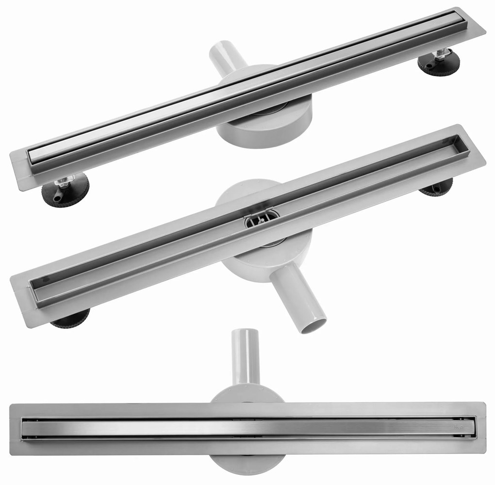 Rea Neo Slim Pro, lineárny odtokový žľab s 360stupňovým sifónom 90cm, nerez, REA-G8403