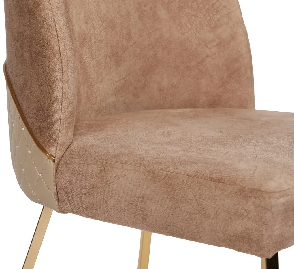 Súprava 4 ks jedálenských stoličiek Madrid hnedá/zlatá