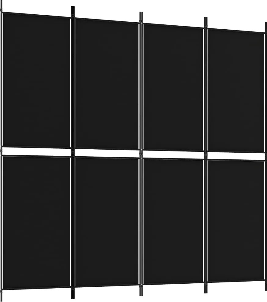 vidaXL 4-panelový paraván čierny 200x200 cm látkový