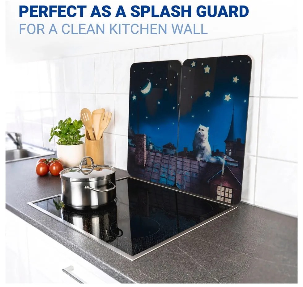 Kryty na sporák v súprave 2 ks z tvrdeného skla 30x52 cm - Maximex