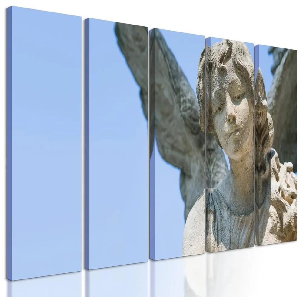 5-dielny obraz veľká socha anjela
