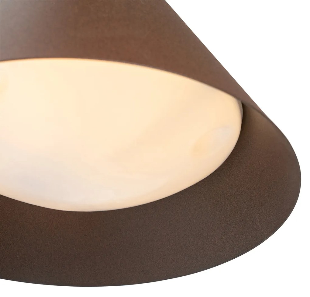 Priemyselná vonkajšia nástenná lampa hrdzavohnedá kužeľová IP44 - Natas