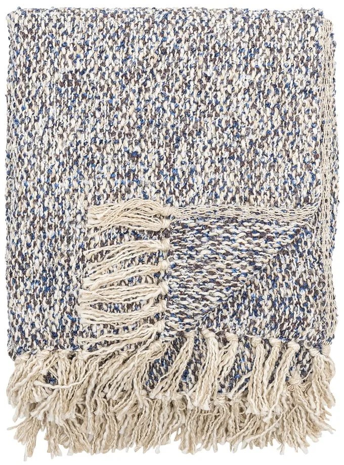 Sivomodrá deka s prímesou ľanu 130x160 cm Ocean – Bloomingville