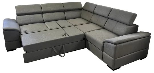 Univerzálna rohová rozkladacia sedacia súprava s úložným priestorom GRANADA tmavošedá