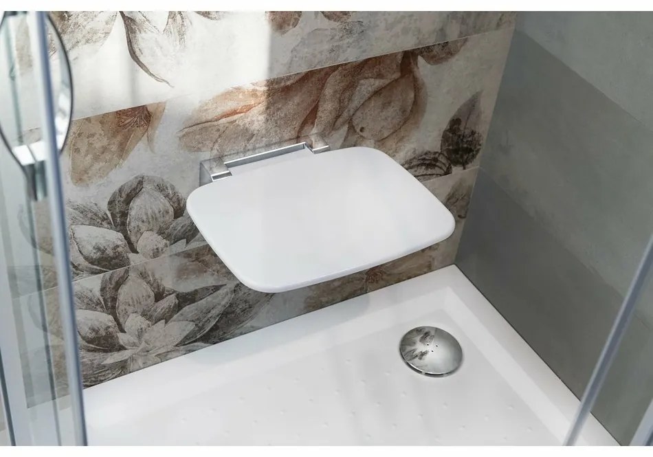 POLYSAN CW1110W Saap sklopné sedátko do sprchového kúta 35 x 32,8 cm, biela