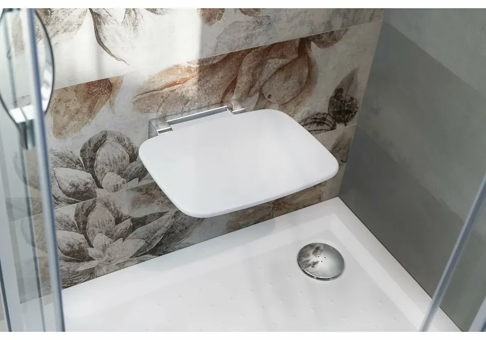 POLYSAN CW1110W Saap sklopné sedátko do sprchového kúta 35 x 32,8 cm, biela