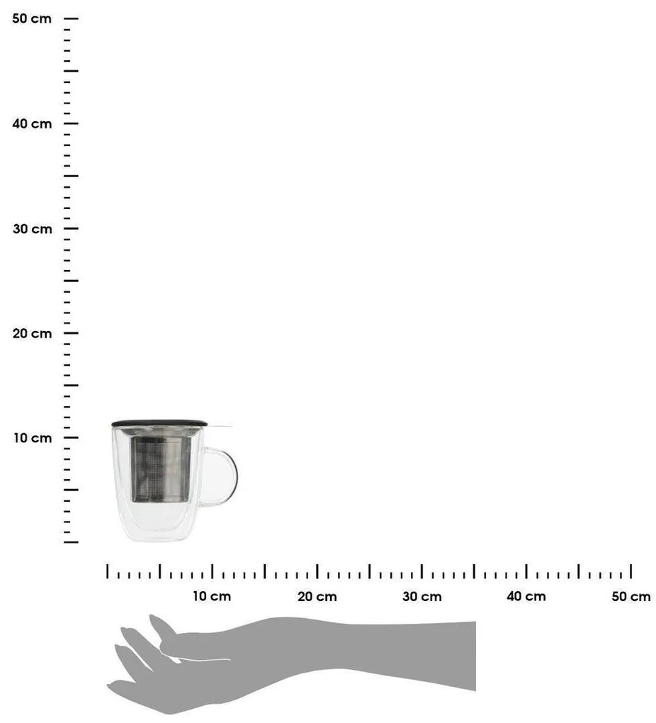 Hrnček s viečkom a sitkom Louie 300 ml číry