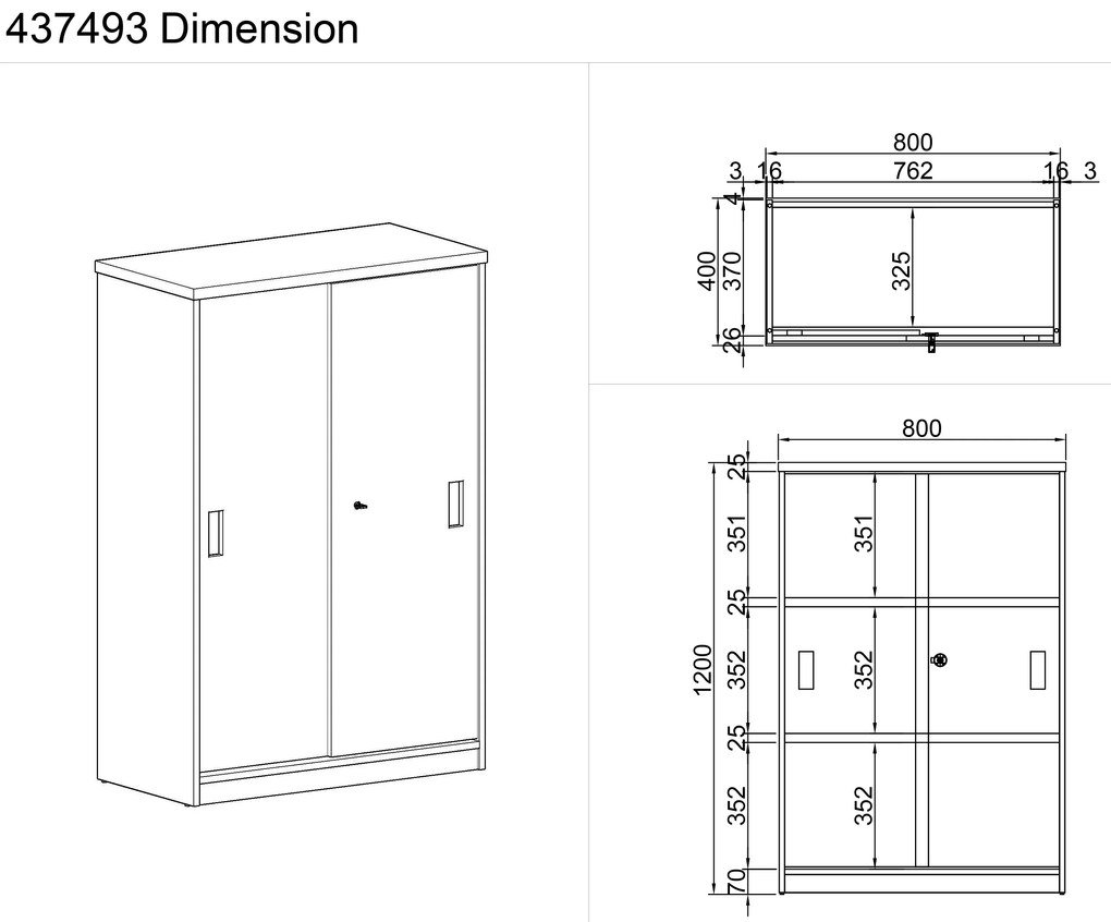 Zasúvacia skriňa MIRELLI, 800 x 400 x 1200 mm, biela/dub sonoma