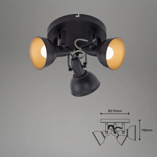 Bodové svietidlo 3xE14/40W/230V čierne